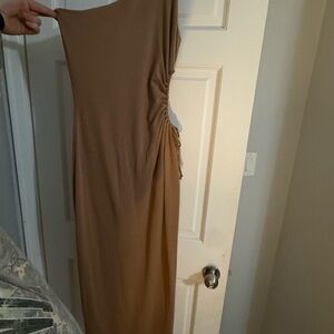 Wild Fable One-Shoulder Tan Dress
